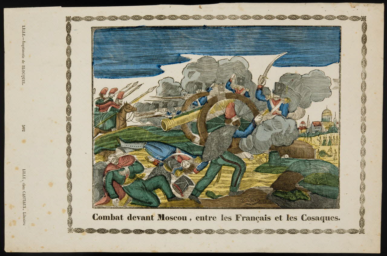 estampe Combat devant Moscou, entre les Français et les Cosaques. 1947.22.8 Photo