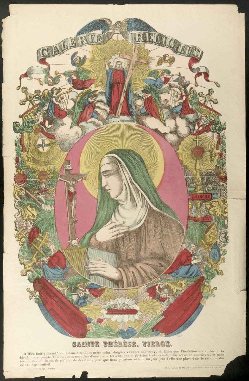 Pellerin imagerie ancienne GALERIE RELIGIEUSE  SAINTE THERESE, VIERGE. Lorraine, France 1835-1845 1947.22.83 Photo