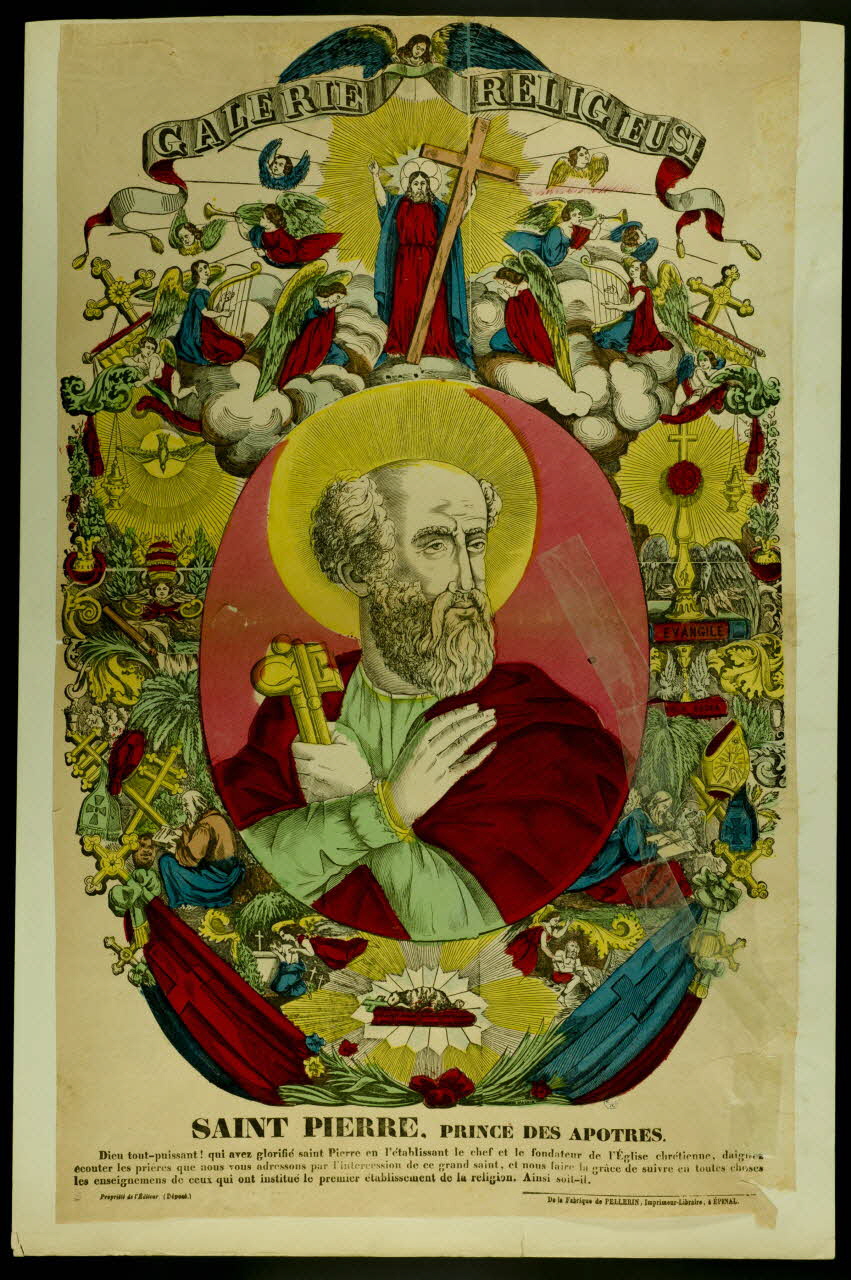 imagerie ancienne GALERIE RELIGIEUSE  SAINT PIERRE, PRINCE DES APOTRES. 1947.22.84 Photo