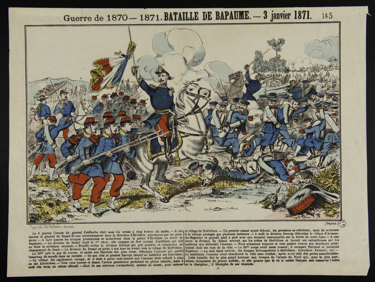 Pellerin estampe Guerre de 1870-1871. BATAILLE DE BAPAUME. - 3 janvier 1871. Lorraine, France 1880-1888 1947.31.24 Photo