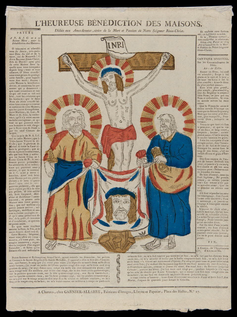 Jacques-Pierre Garnier-Allabre estampe L'HEUREUSE BENEDICTION DES MAISONS. Centre, France 1805-1828 1947.31.66 Photo