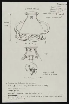 Claude Dalbanne dessin Cheminée de lessiveuse en poterie Murat 15 1947 1947.50.1 Photo