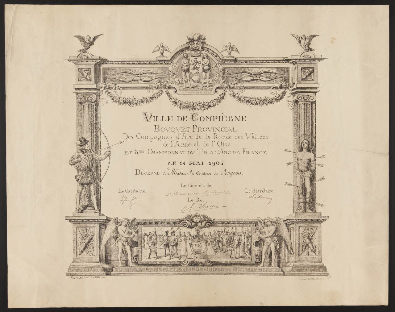 estampe Diplôme Tir à l'Arc 1947.61.1 Photo