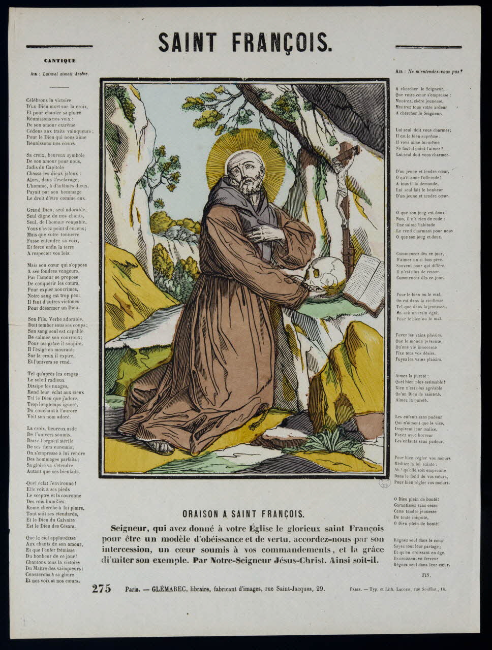 François Lacour ; Charles-Eugène Glémarec estampe SAINT FRANCOIS. Paris 1858-1860 1947.64.41 Photo