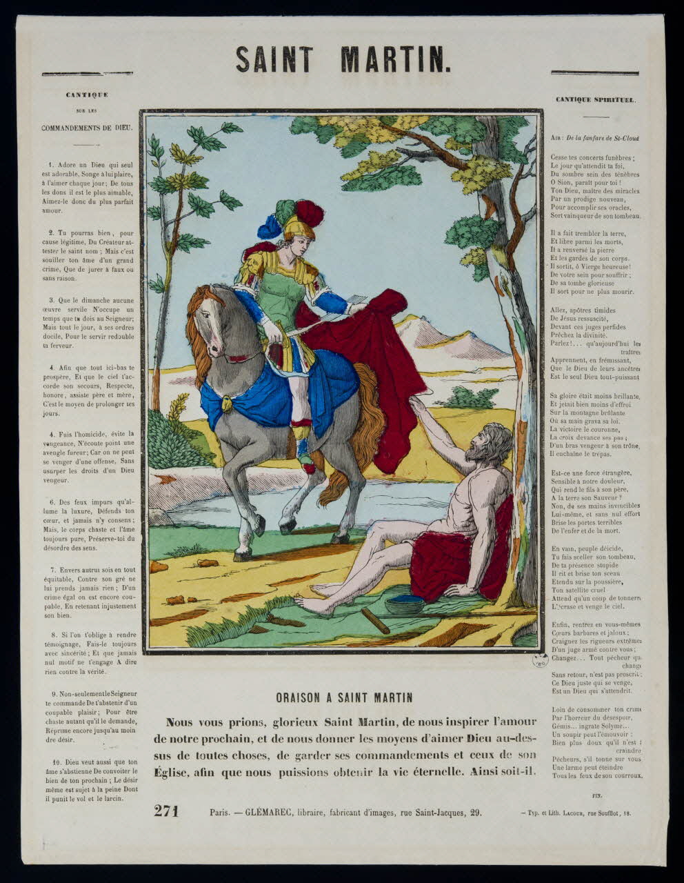 François Lacour ; Charles-Eugène Glémarec estampe SAINT MARTIN. Paris 1858-1860 1947.64.43 Photo
