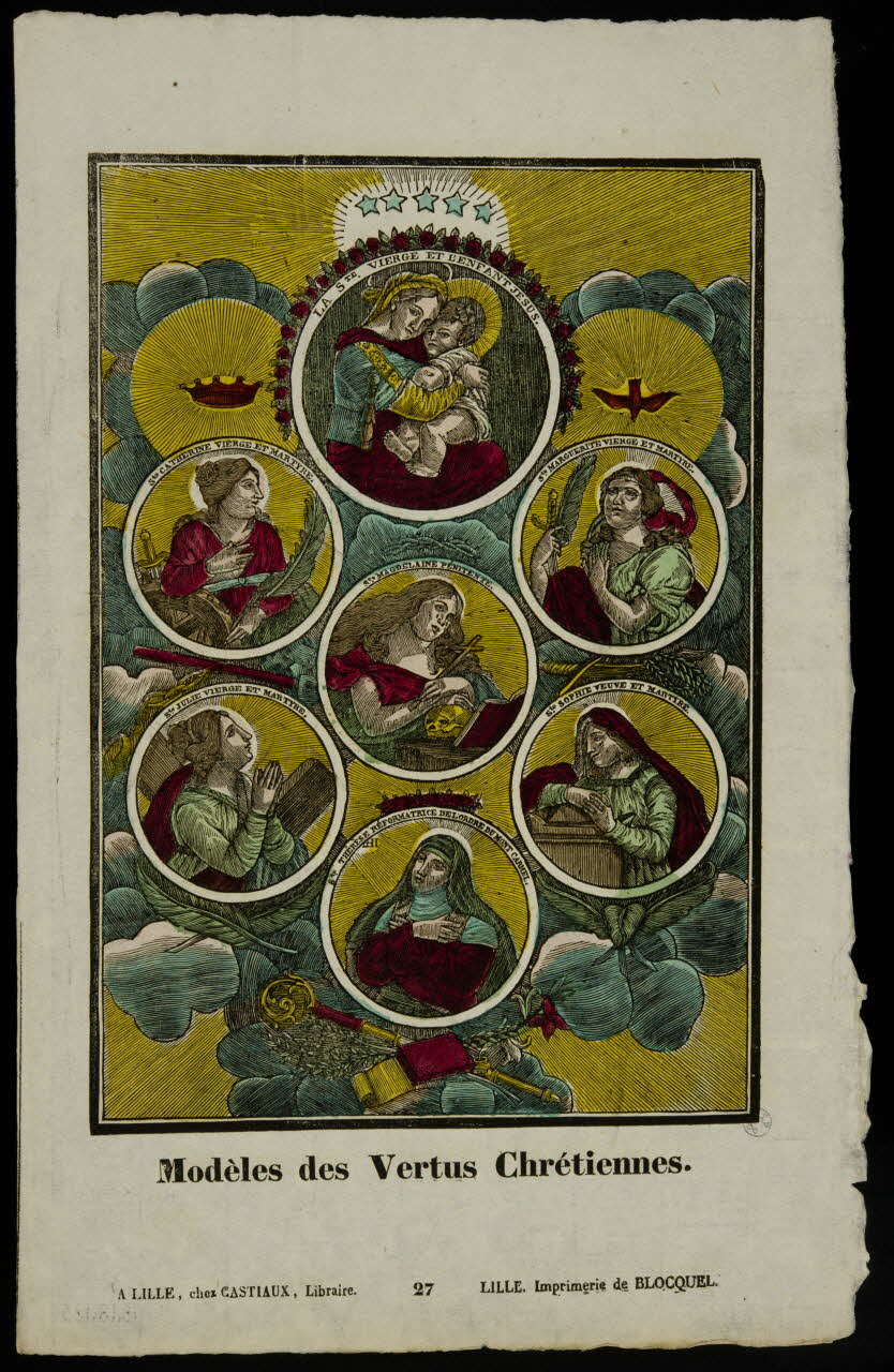 imagerie ancienne Modèles des Vertus Chrétiennes. 1948.18.123 Photo