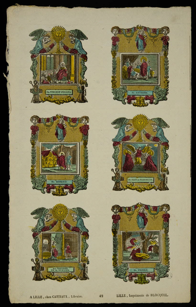 imagerie ancienne Planche de saintetés 1948.18.125 Photo