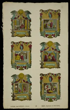imagerie ancienne Planche de saintetés 1948.18.125 Photo