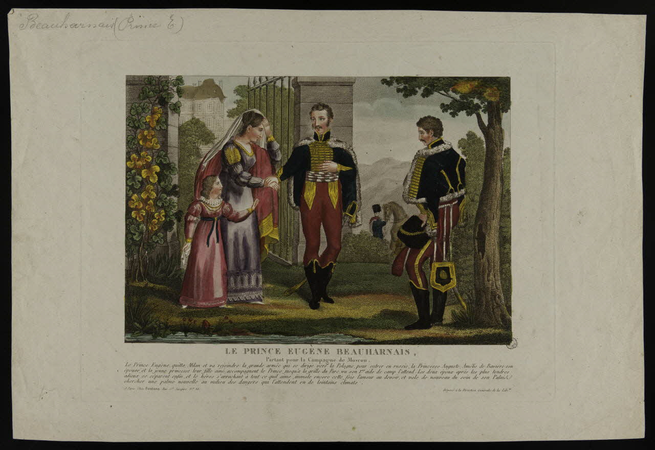 estampe LE PRINCE EUGENE BEAUHARNAIS,  Partant pour la Campagne de Moscou. 1948.18.141 Photo