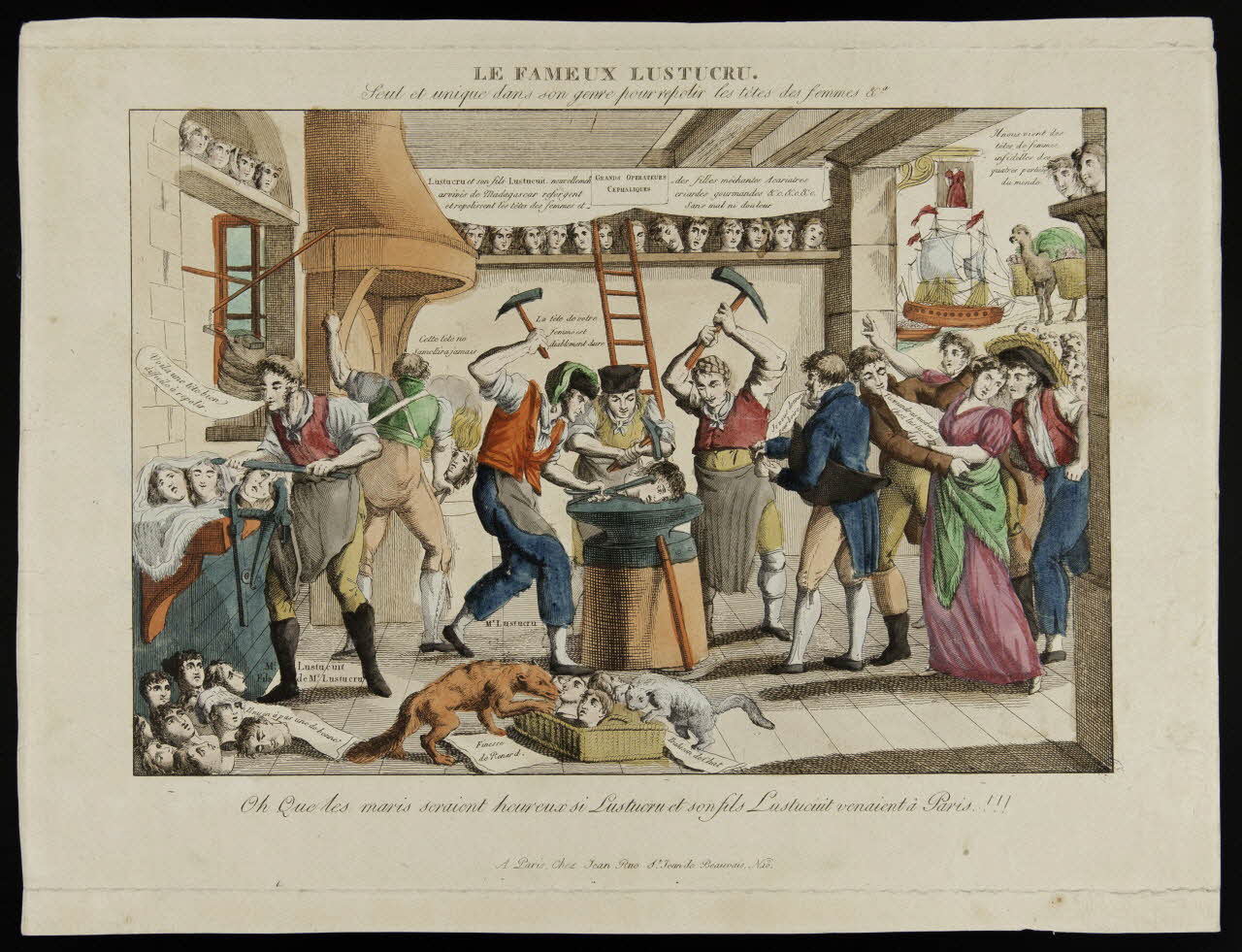 Jean Jean-Baptiste imagerie ancienne LE FAMEUX LUSTUCRU  Seul et unique dans son genre pour repolir les têtes des femmes Paris 1797-1821 1948.18.142 Photo