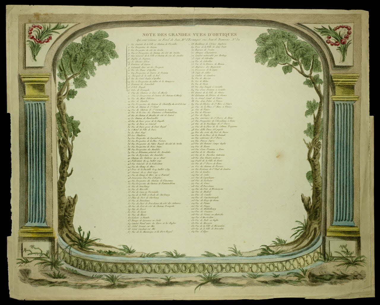 Jean Jean-Baptiste imagerie ancienne NOTE DES GRANDES VUES D'OBTIQUES Paris 1785-1797 1948.18.150 Photo