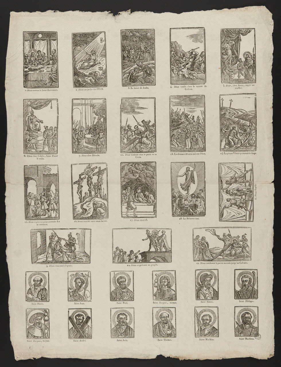 imagerie ancienne Planche religieuse Lille 1837 1948.18.24 Photo