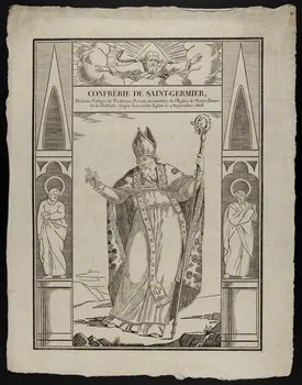 imagerie ancienne CONFRERIE DE SAINT-GERMIER,  Dixième Evêque de Toulouse, Patron secondaire de l'Eglise de Notre-Dame  de la Dalbade, érigée dans ladite Eglise le 4 Septembre 1808. 1803-1813 1948.18.27 Photo