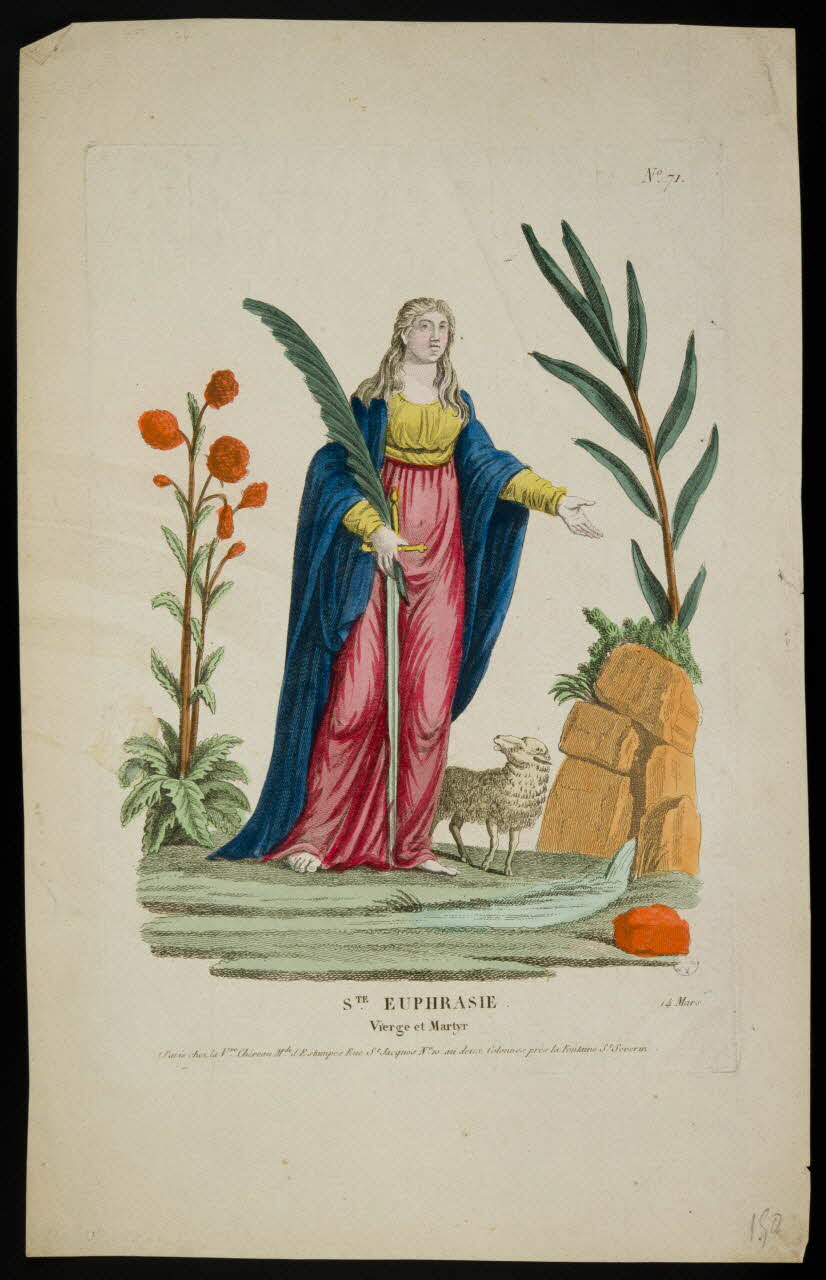 Chéreau Veuve imagerie ancienne STE. EUPHRASIE  Vierge et Martyr Paris 1810-1819 1948.18.50 Photo