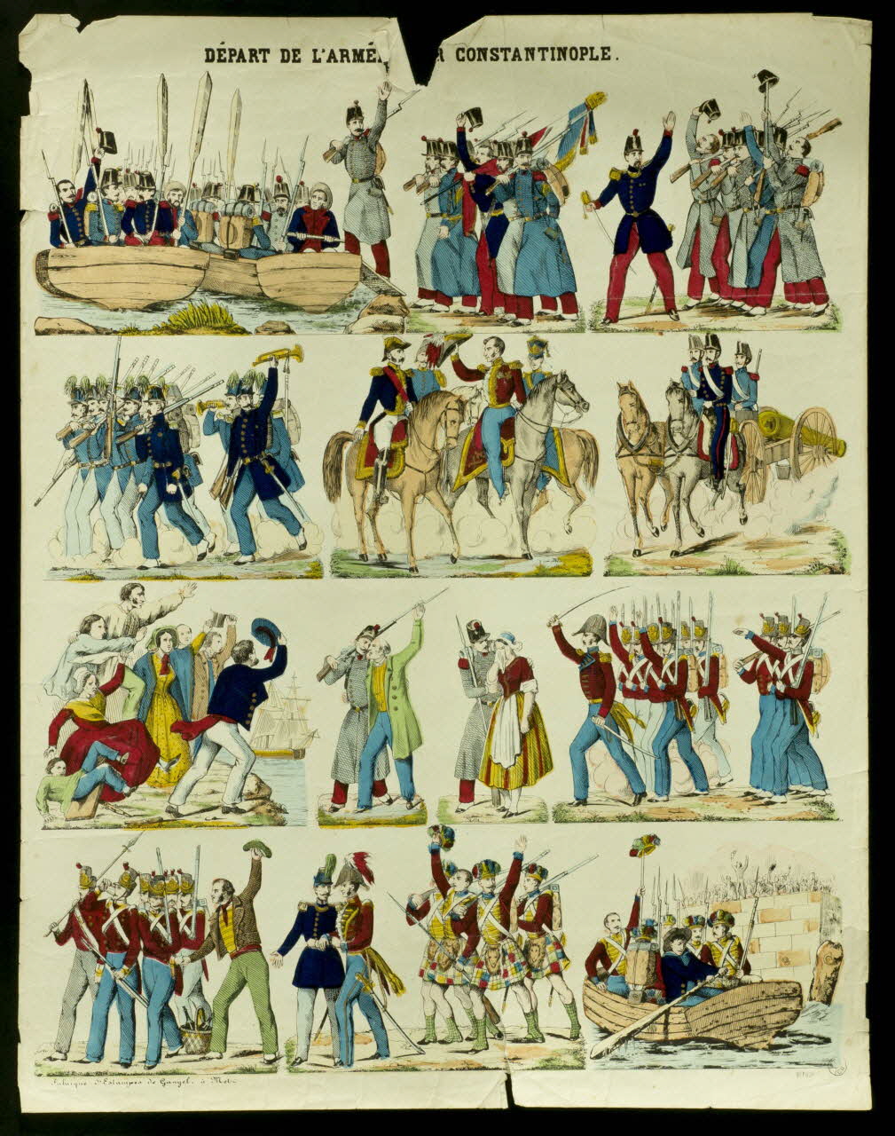 Charles Nicolas Gangel estampe DEPART DE L'ARMEE POUR CONSTANTINOPLE. Metz 1852-1858 1948.26.1 Photo