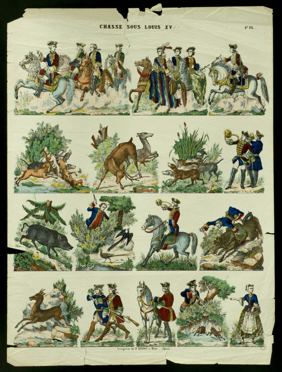 Paulin Didion estampe CHASSE SOUS LOUIS XV. Metz 1869-1879 1948.26.15 Photo
