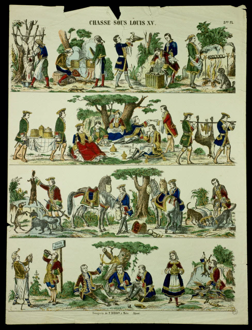 Paulin Didion estampe CHASSE SOUS LOUIS XV. Metz 1869-1879 1948.26.16 Photo