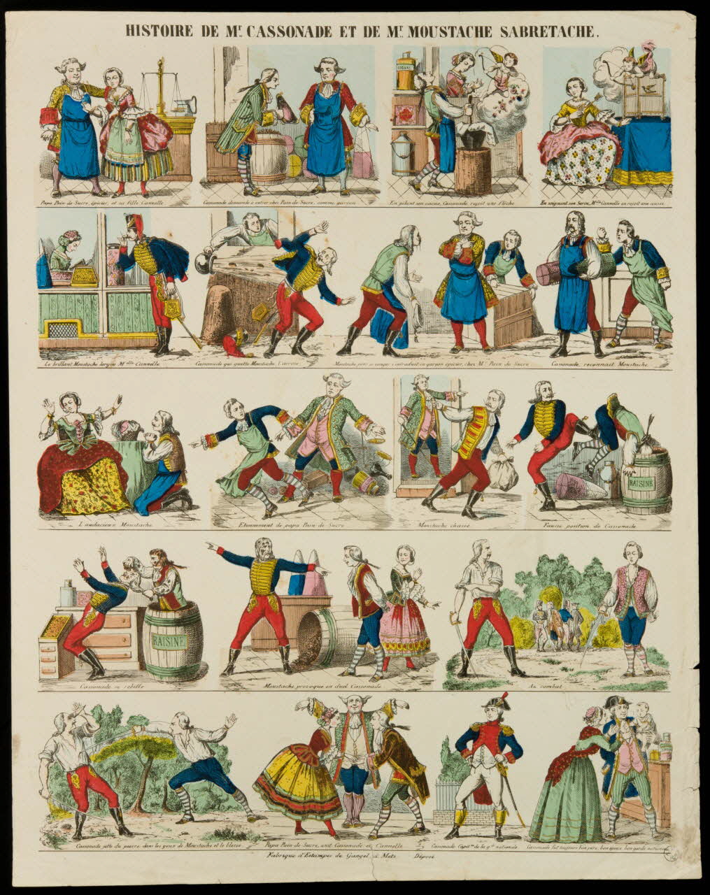 Charles Nicolas Gangel estampe HISTOIRE DE Mr CASSONADE ET DE Mr MOUSTACHE SABRETACHE. Metz 1852-1858 1948.26.24 Photo