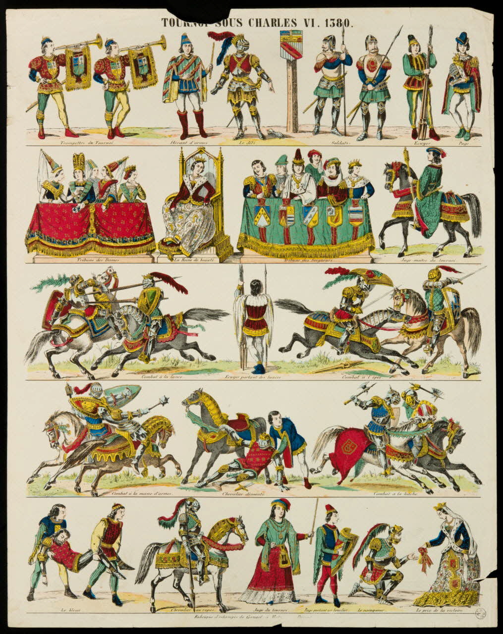 Charles Nicolas Gangel estampe TOURNOI SOUS CHARLES VI. 1380. Metz 1852-1858 1948.26.31 Photo