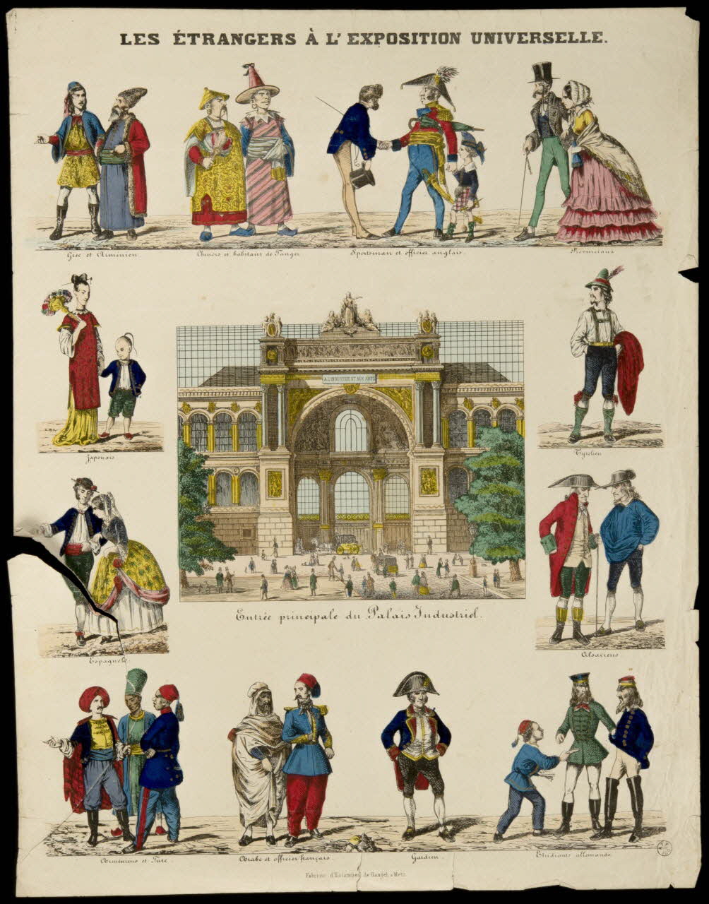 Charles Nicolas Gangel estampe LES ETRANGERS A L'EXPOSITION UNIVERSELLE. Metz 1852-1858 1948.26.33 Photo