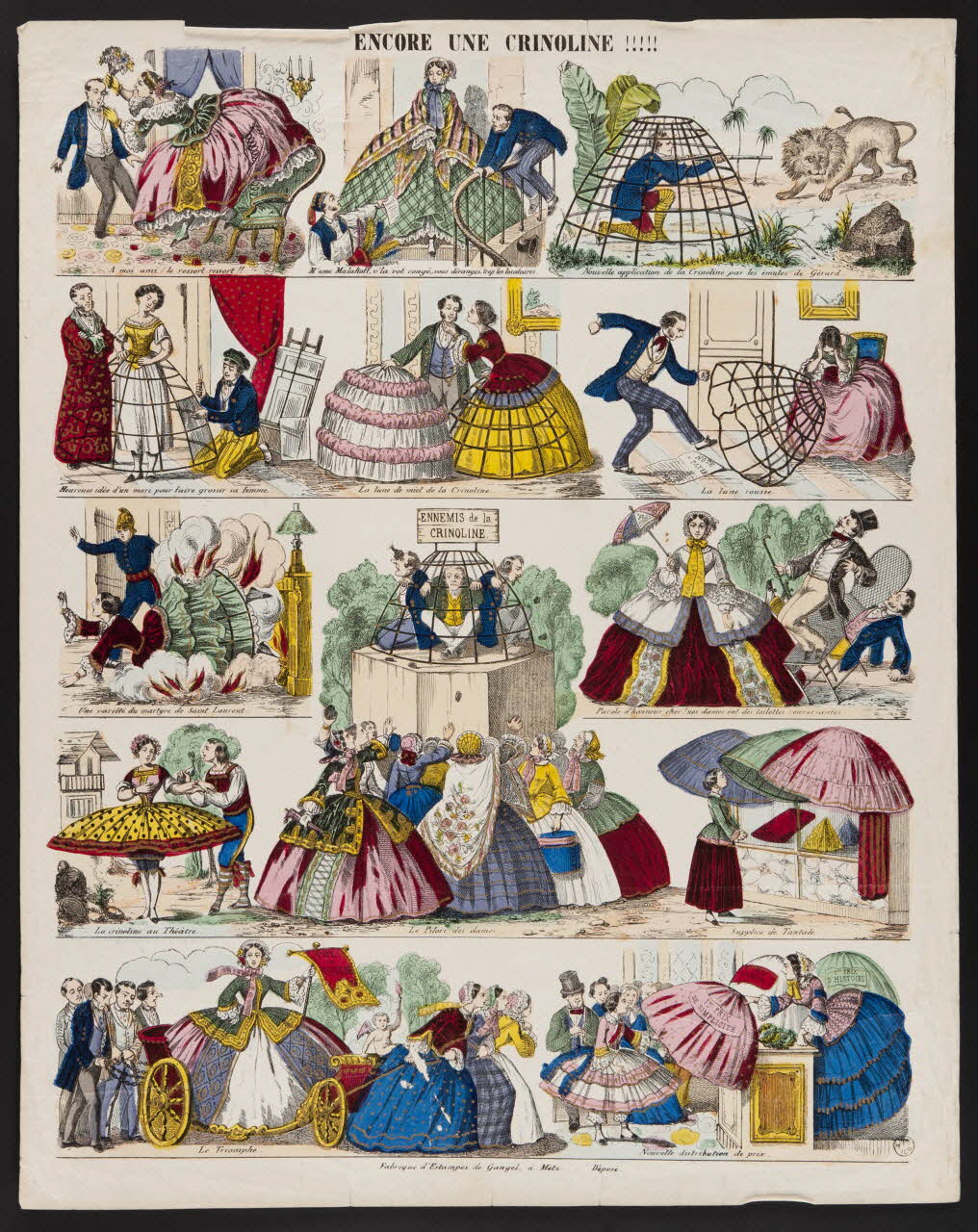 Charles Nicolas Gangel estampe ENCORE UNE CRINOLINE !!!!! Metz 1852-1858 1948.26.6 Photo