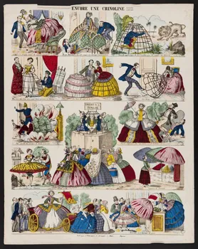 Charles Nicolas Gangel estampe ENCORE UNE CRINOLINE !!!!! Metz 1852-1858 1948.26.6 Photo