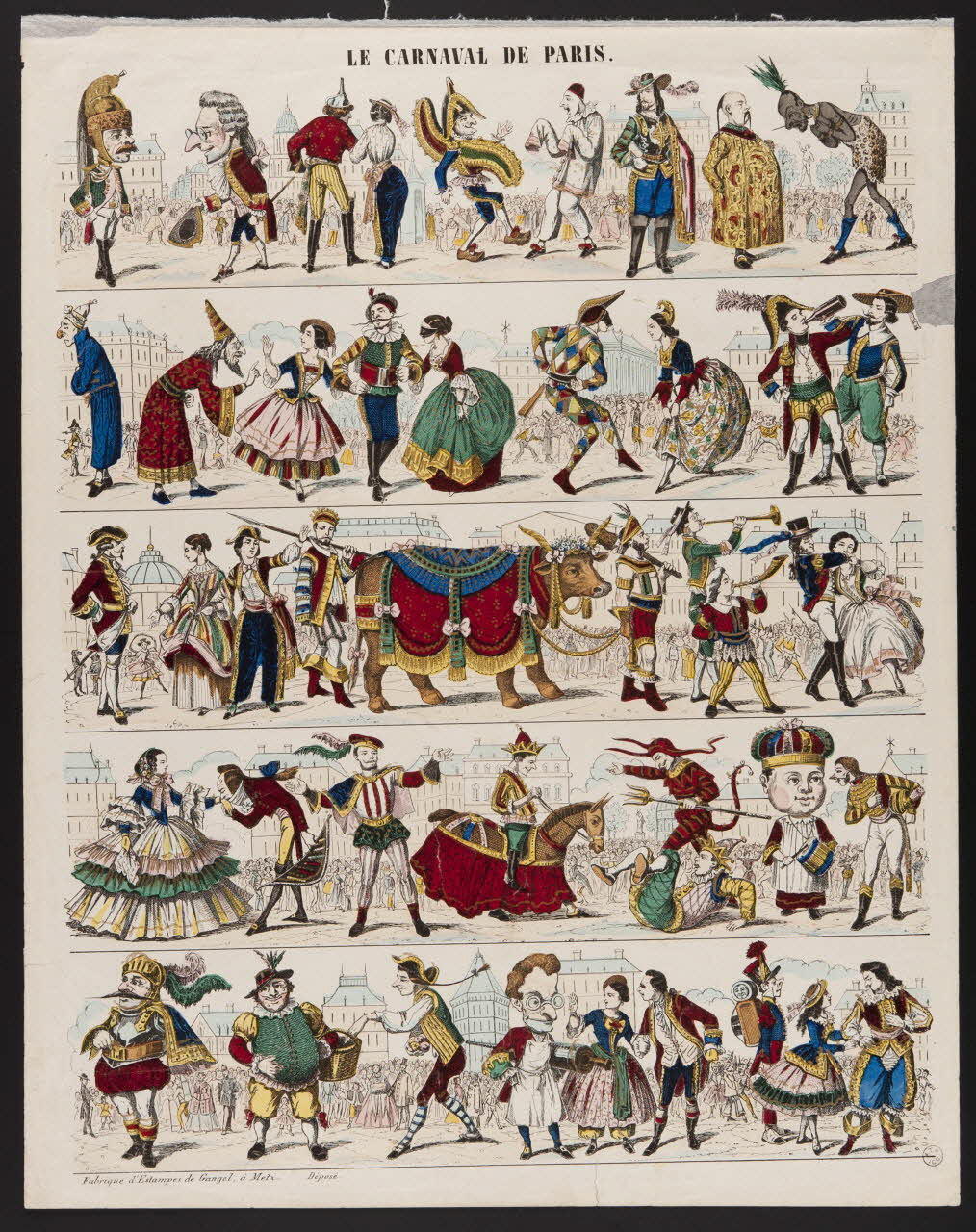 Charles Nicolas Gangel estampe LE CARNAVAL DE PARIS. Metz 1852-1858 1948.26.7 Photo