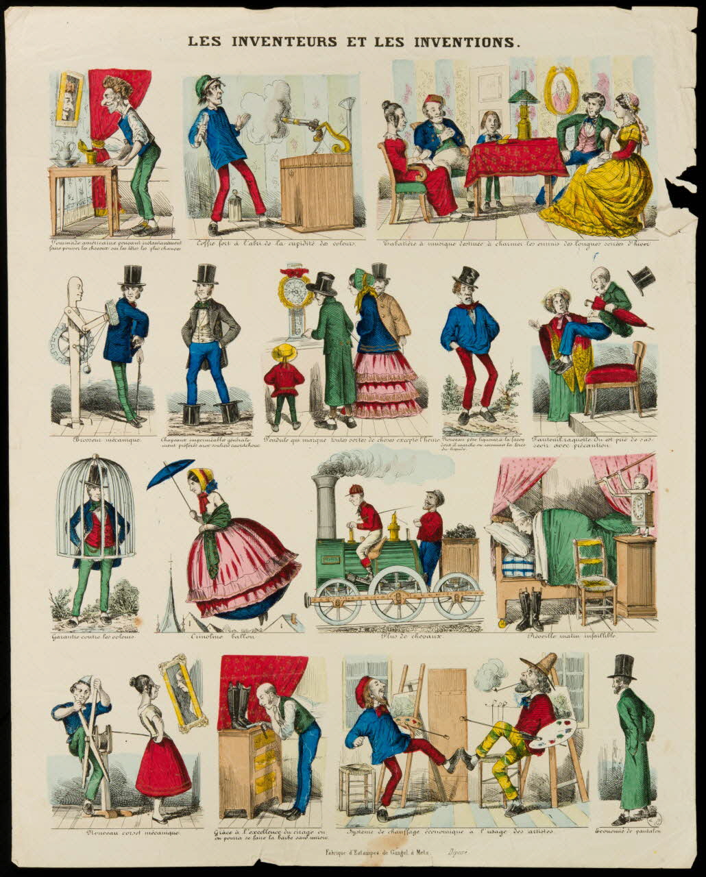 Charles Nicolas Gangel estampe LES INVENTEURS ET LES INVENTIONS. Metz 1852-1858 1948.26.8 Photo