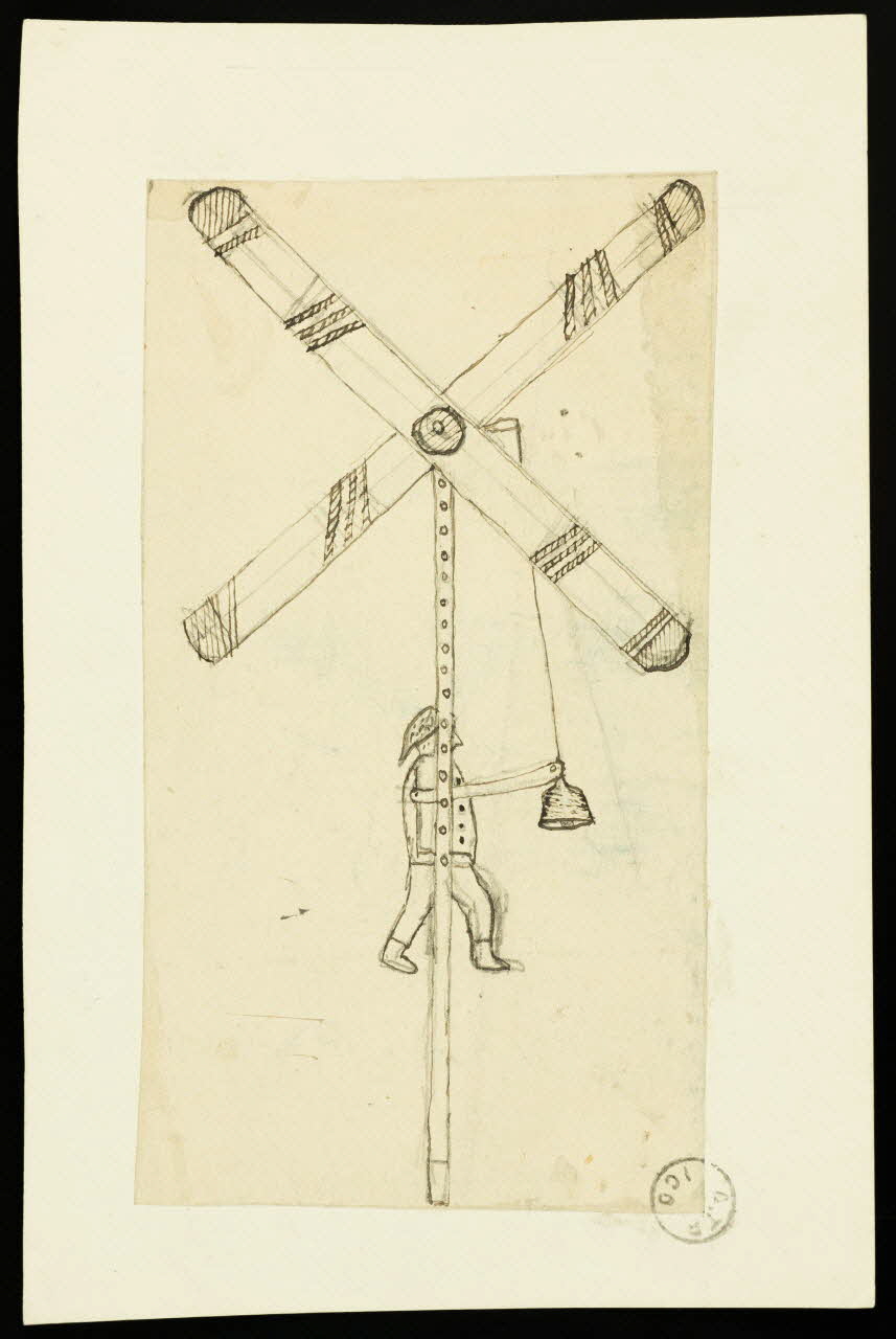 dessin Jouet en forme de moulin à vent 1948 1948.51.3 Photo Mucem