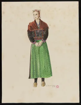 Madeleine Laurendeau dessin Paysanne de Saint-Sorlin-d'Arves 1938 1948.52.1 Photo