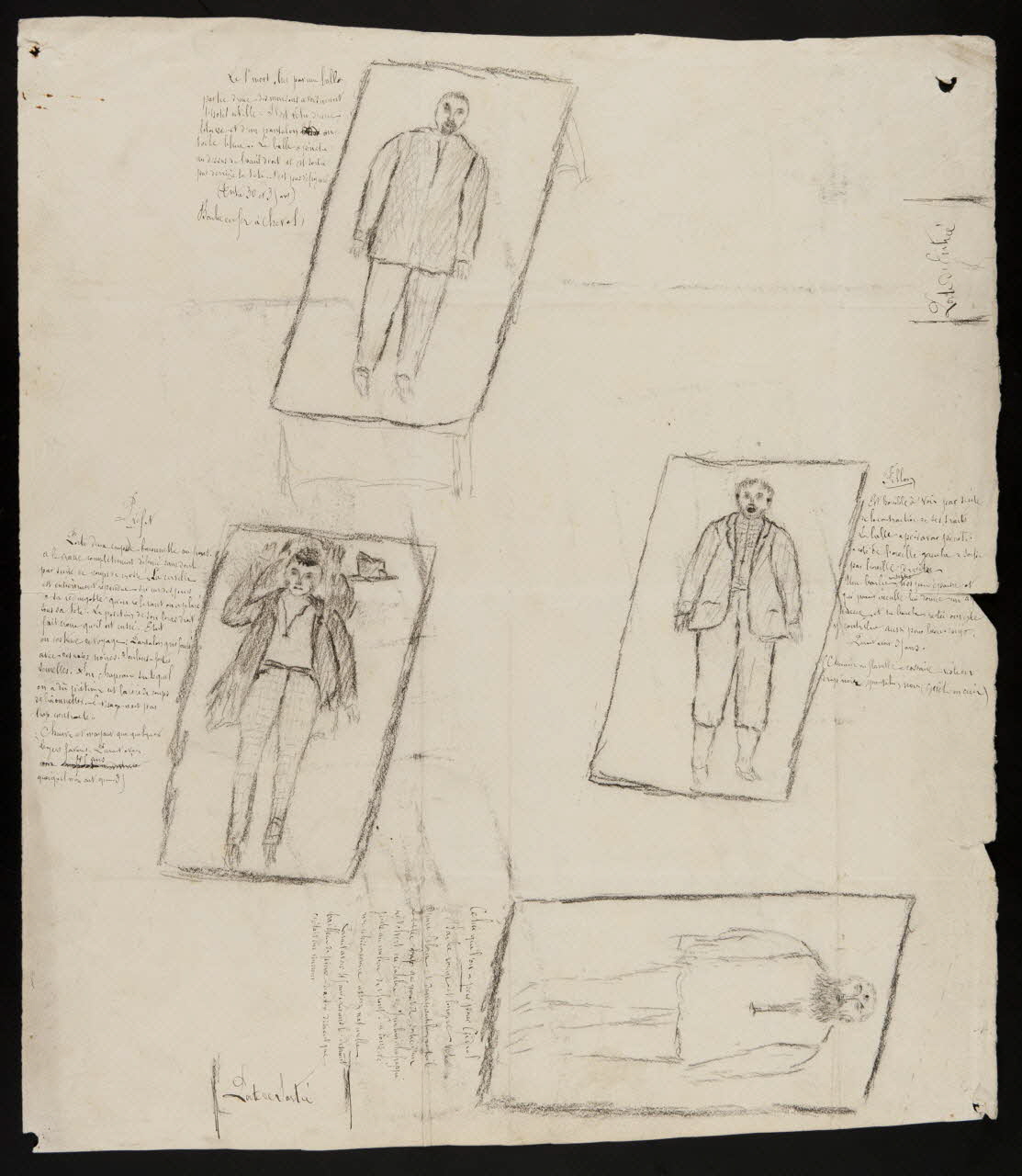 Emile Violet dessin Procès verbal de l'assassinat de M. de l'Espée préfet de la Loire Hurigny 1948 1948.55.1 Photo