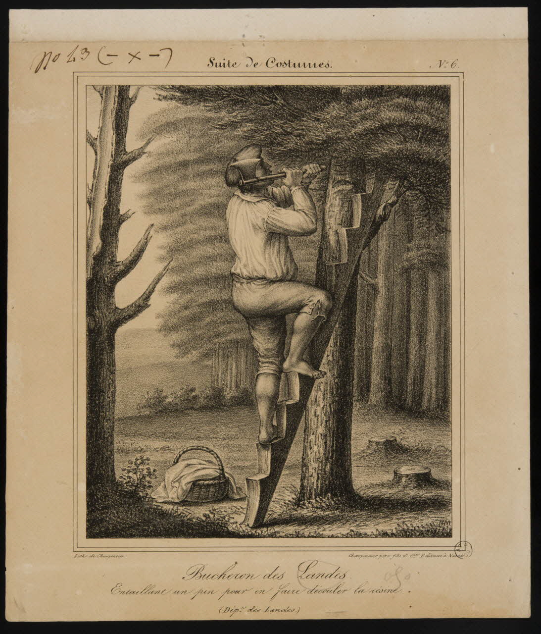 estampe Bucheron des Landes. 1949.29.13 Photo