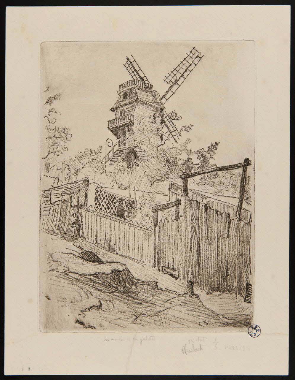 Hubert R. (?) estampe Moulin de la Galette 1909-1919 1949.31.100 Photo
