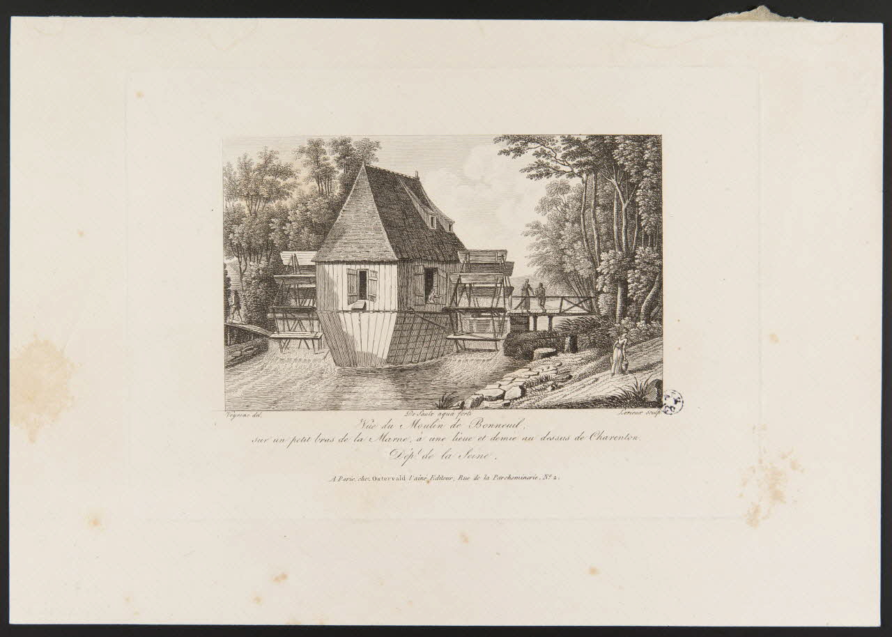 Veyrenc ; Desaulx Jean ; Lorieux ; Osterwald estampe Vue du Moulin de Bonneuil Paris 1798-1808 1949.31.103 Photo