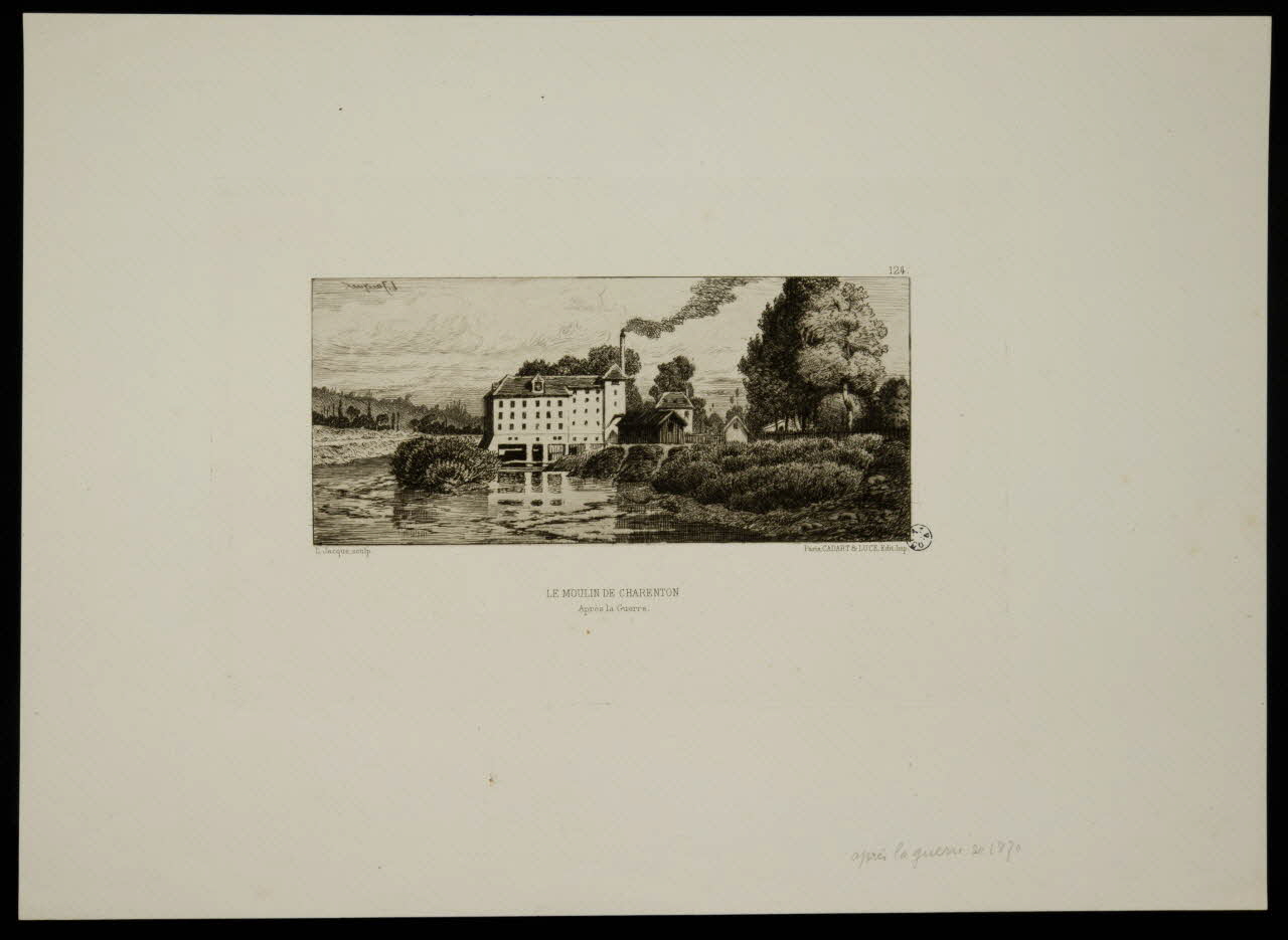 Cadart et Luce estampe LE MOULIN DE CHARENTON Paris 1868-1871 1949.31.116  Photo