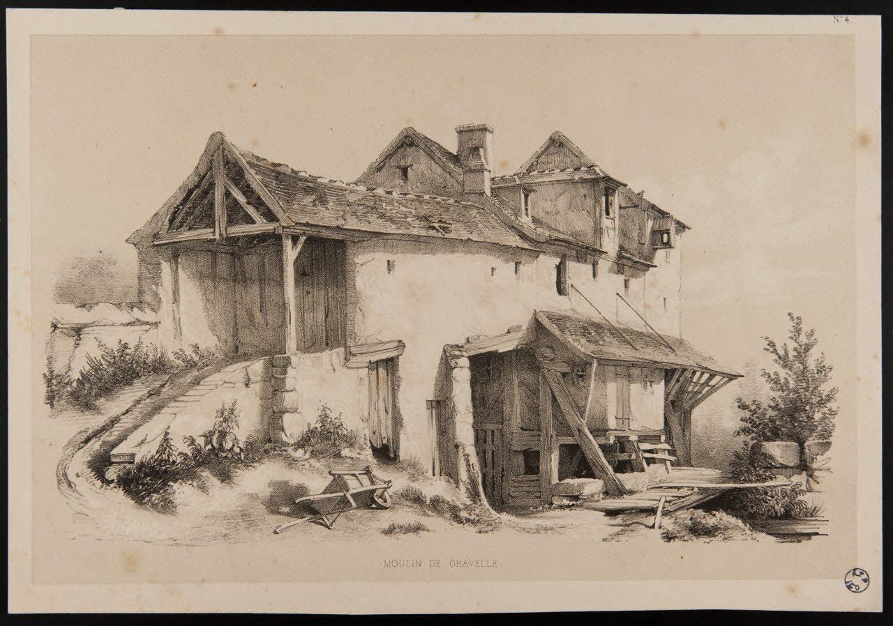 Breton E. ; Georges J. Frey estampe MOULIN DE GRAVELLE. 1837 1949.31.127 Photo