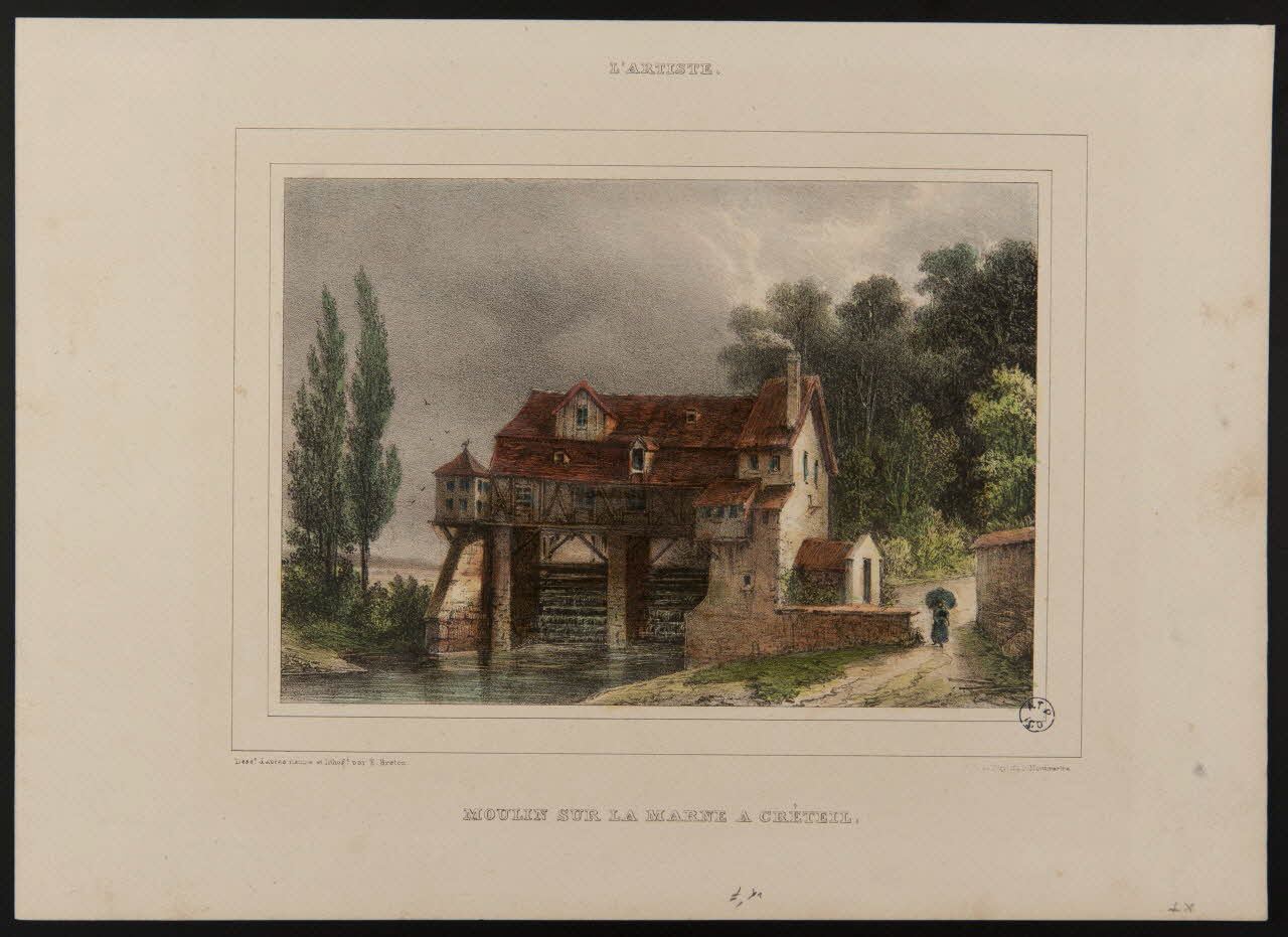 estampe MOULIN SUR LA MARNE A CRETEIL. 1949.31.137 Photo