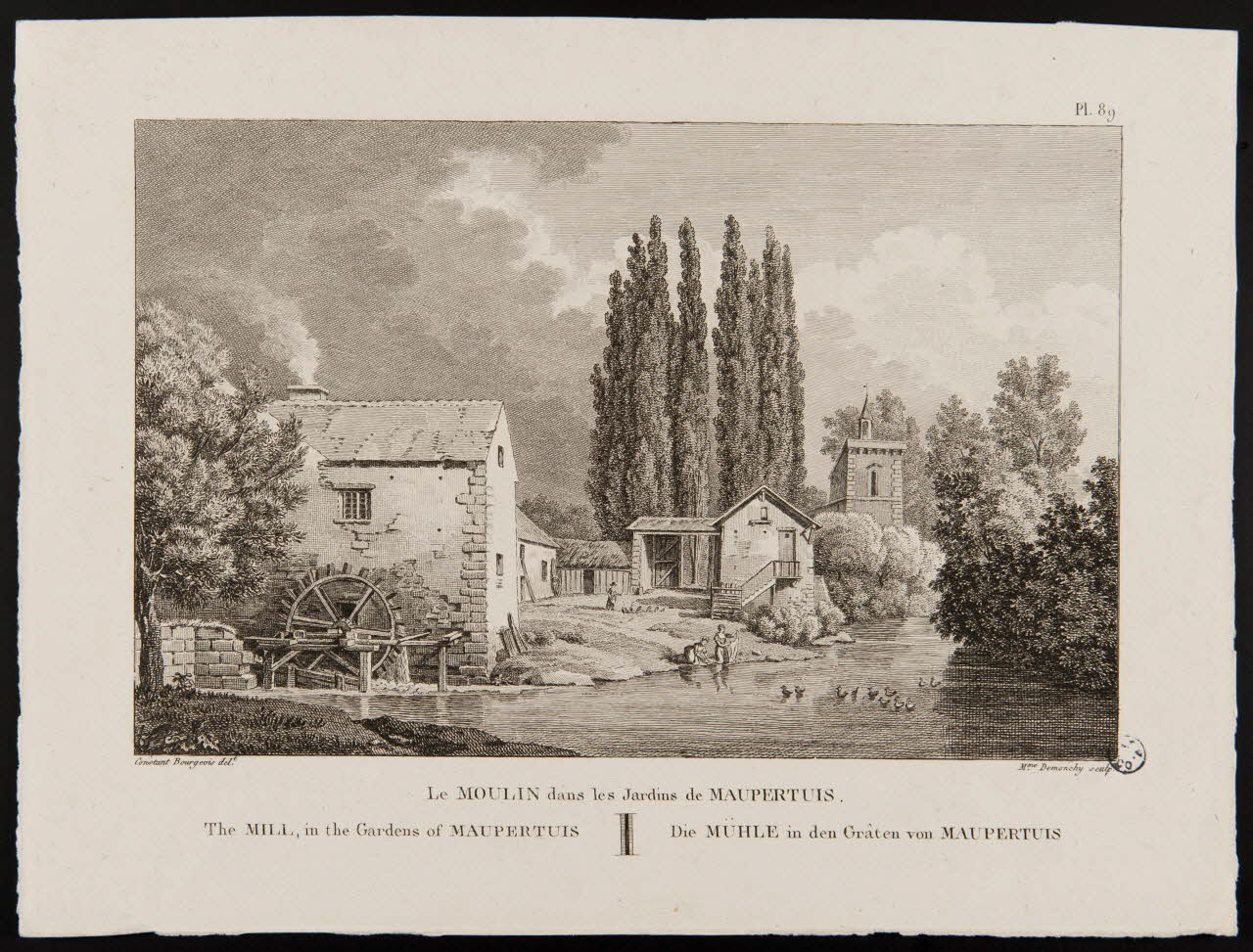 Bourgeois Constant ; Demonchy F. estampe Le MOULIN dans les jardins de MAUPERTUIS. 1837 1949.31.143 Photo