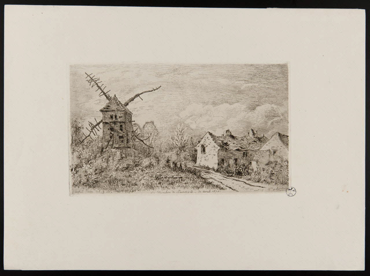 Jean Alfred Taiée ; Alfred A. Cadart estampe Le Moulin de Sannois 1841-1851 1949.31.153 Photo
