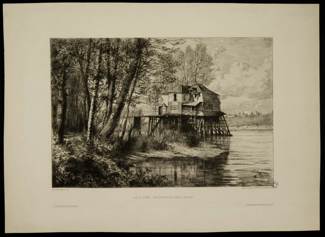 estampe ILE ST. OUEN _ MOULIN DE LA CAGE. 1949.31.158 Photo