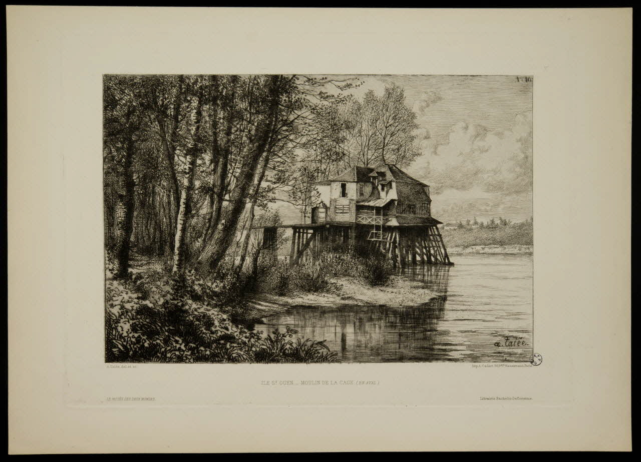 estampe ILE ST. OUEN _ MOULIN DE LA CAGE. 1949.31.161 Photo