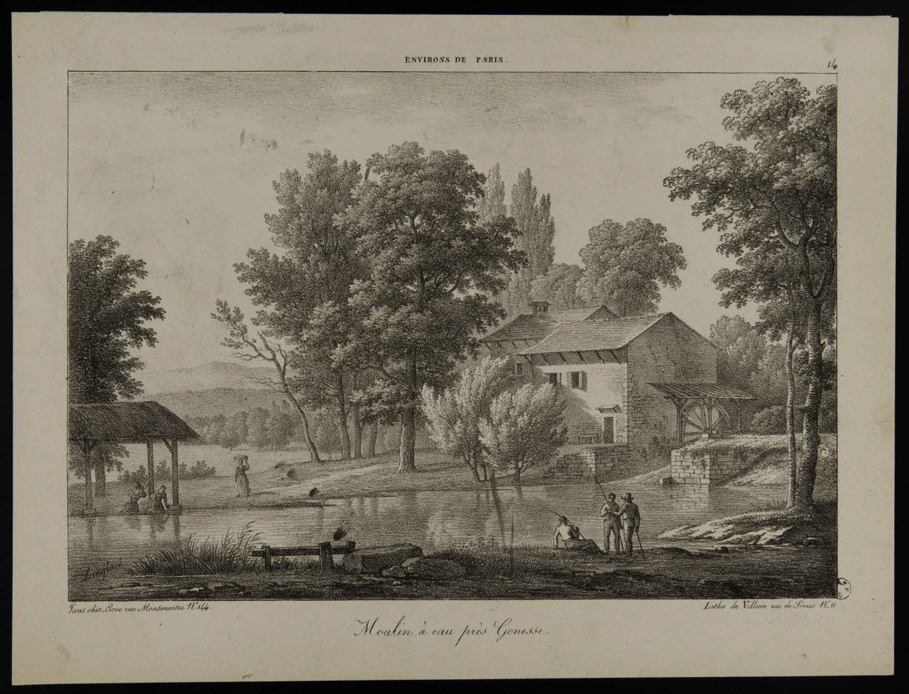 Langlacé Jean ; Baptiste Gabriel ; Villain ; Bov estampe Moulin à eau près Gonesse. Paris 1864 1949.31.166 Photo
