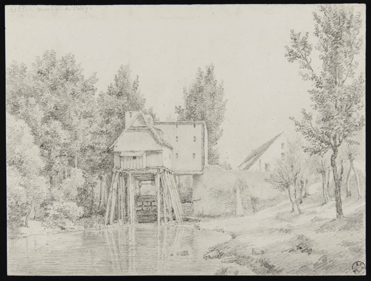 Eugène Cicéri dessin Moulin à eau sur le Morin à Citry (Nolongue) 1849 1949.31.17 Photo