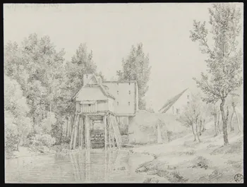 Eugène Cicéri dessin Moulin à eau sur le Morin à Citry (Nolongue) 1849 1949.31.17 Photo