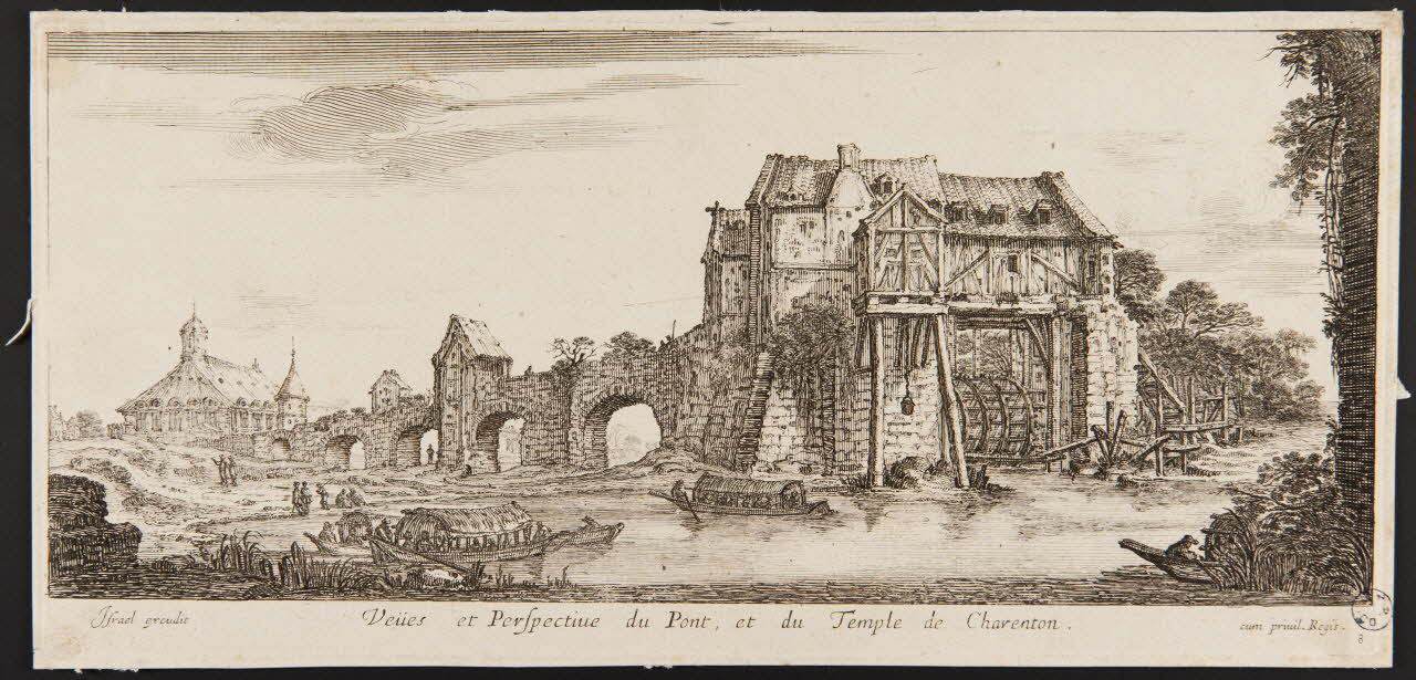 Israël Silvestre estampe Veües et perspective du Pont, et du Temple de Charenton. 1691 1949.31.173 Photo