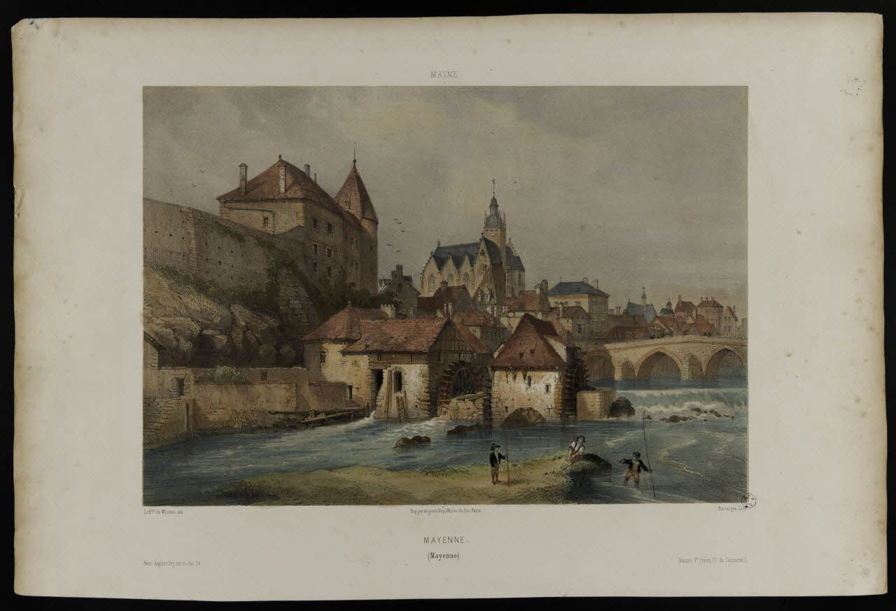Wisme Jean Baptiste Héraclès Olivier de ; Rouargue ; Auguste Bry estampe MAINE.  MAYENNE.  (Mayenne). Nantes 1835 1949.31.179 Photo