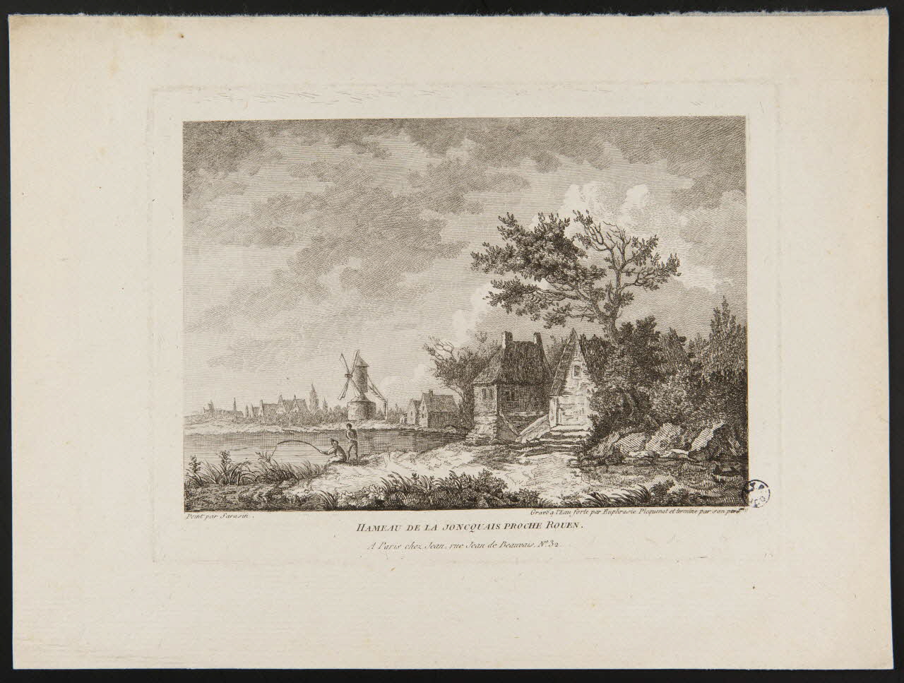 estampe HAMEAU DE LA JONCQUAIS PROCHE ROUEN. 1949.31.184 Photo