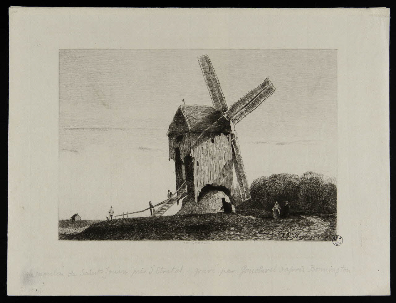Gaucherel Léon ; Richard Parkes Bonington estampe Le moulin de Saint-Jouin près d'Etretat France 1886 1949.31.185 Photo