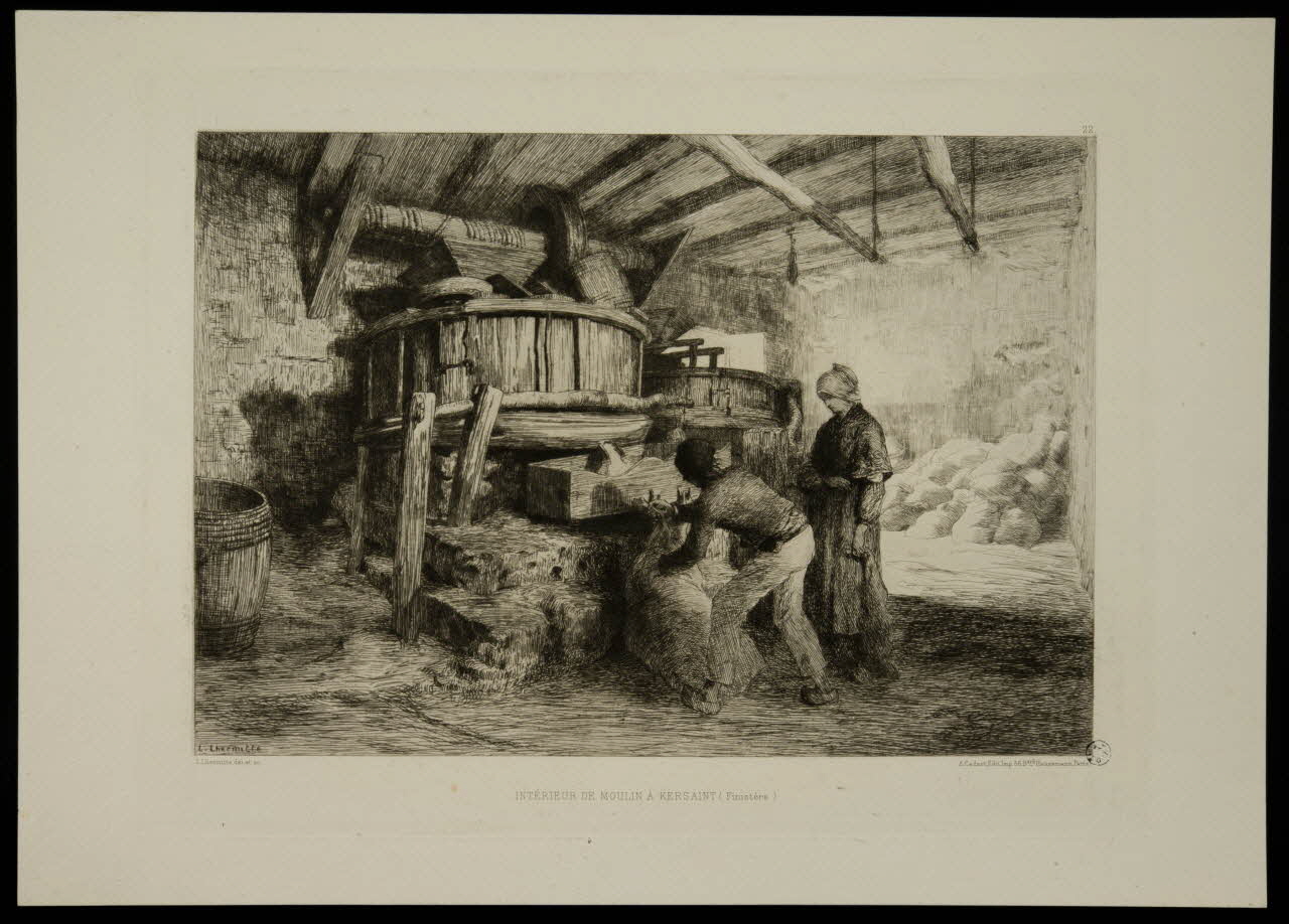 estampe INTERIEUR DE MOULIN A KERSAINT 1949.31.188 Photo