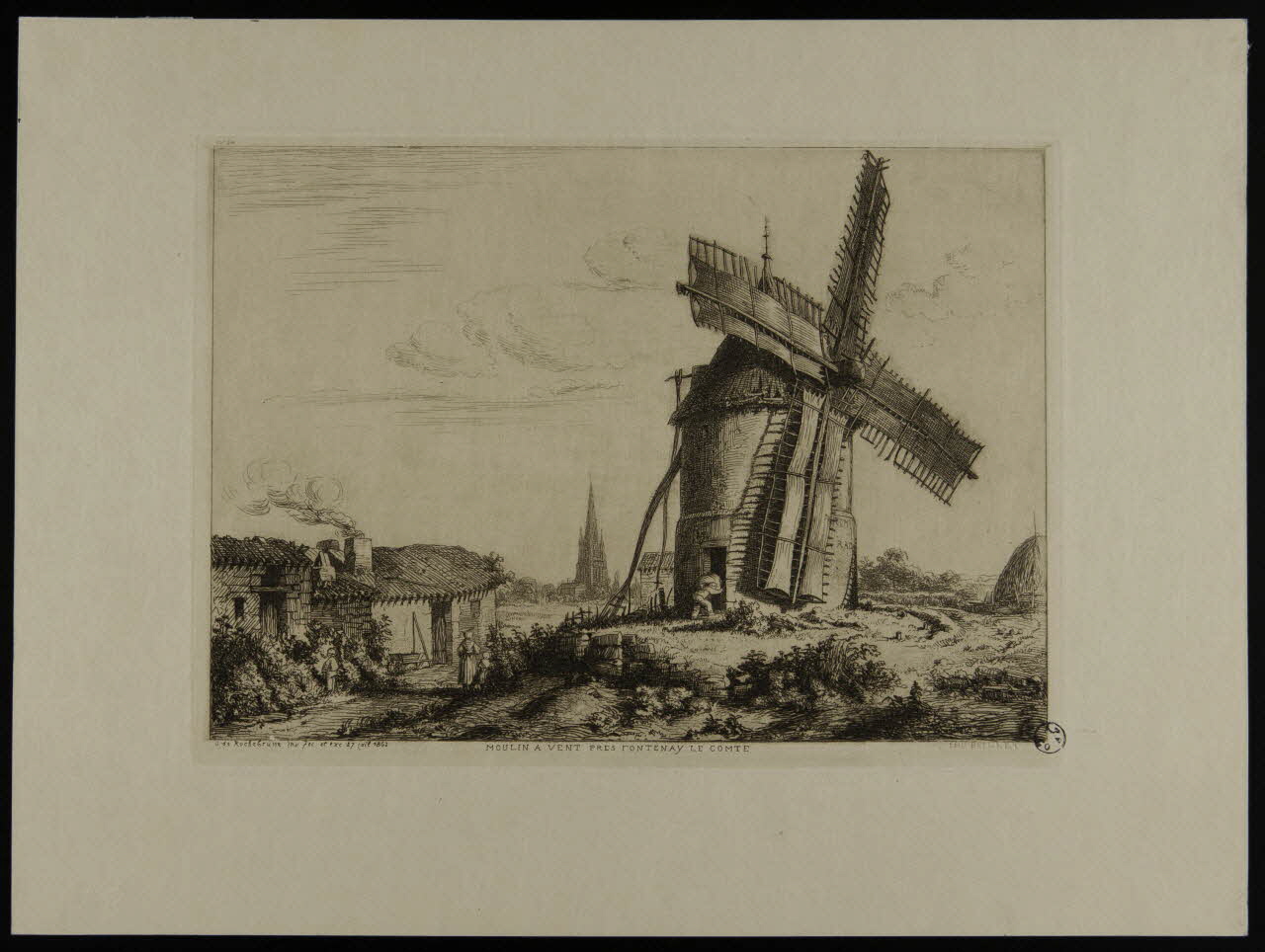 Rochebrune Octave Guillaume de ; Beillet ; Beil estampe MOULIN A VENT PRES FONTENAY LE COMTE 1857-1867 1949.31.193 Photo